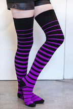 Acrylic Gradient Stripes Extraordinary Thigh High