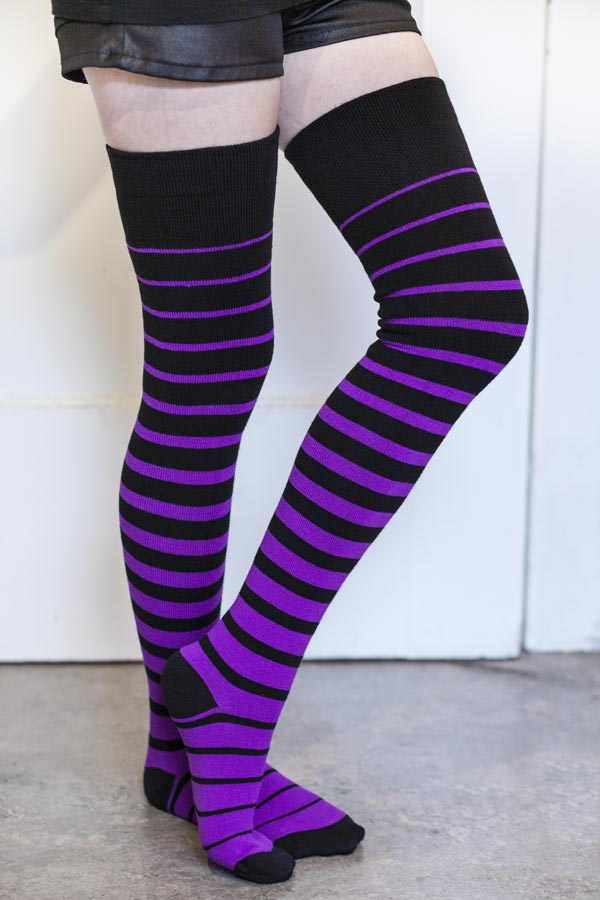 Acrylic Gradient Stripes Extraordinary Thigh High