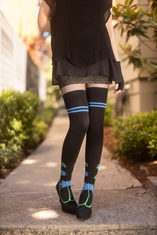 Botanical Nouveau Thigh High Socks