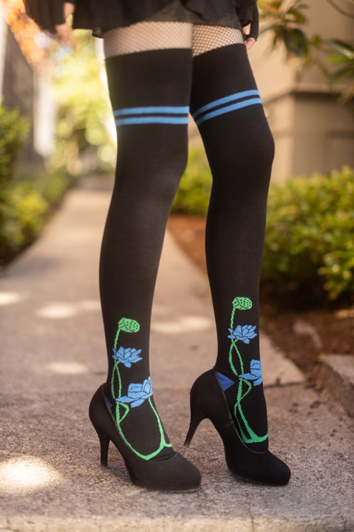 Botanical Nouveau Thigh High Socks