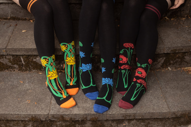 Botanical Nouveau Thigh High Socks
