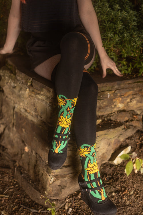Botanical Nouveau Thigh High Socks