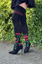 XL Foot Botanical Nouveau Thigh High Socks