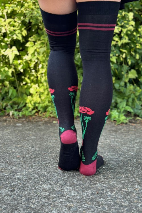 Botanical Nouveau Thigh High Socks