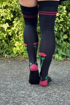 Botanical Nouveau Thigh High Socks
