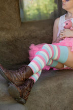 Cotton Candy Stripes Extraordinary Thigh High