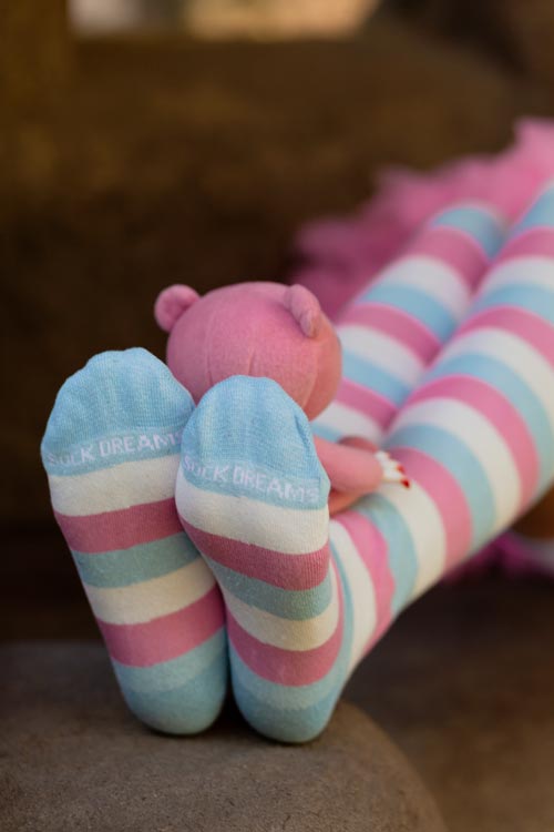 Cotton Candy Stripes Extraordinary Thigh High