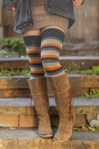 Longer Desert Sunset Stripes Extraordinary Thigh High Socks
