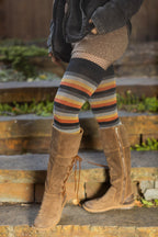 Longer Desert Sunset Stripes Extraordinary Thigh High Socks