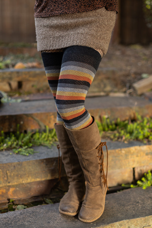 Longer Desert Sunset Stripes Extraordinary Thigh High Socks