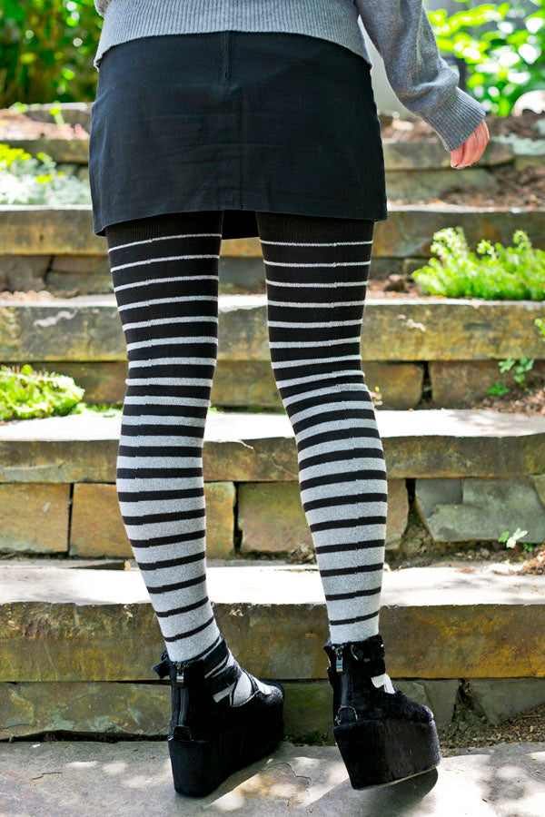 Longer Gradient Stripe Extraordinary Thigh High