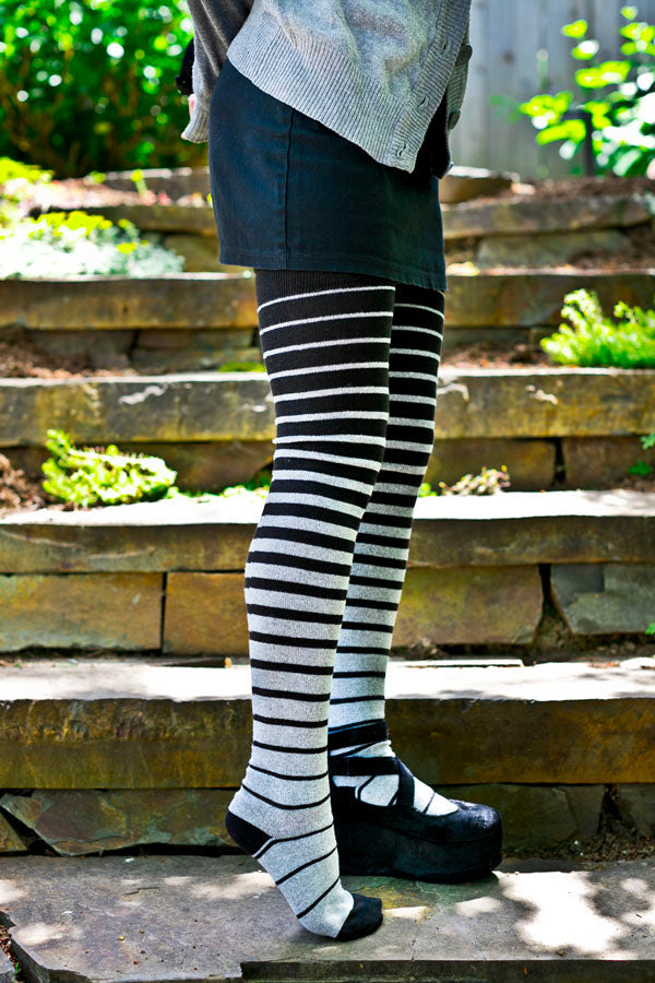 Longer Gradient Stripe Extraordinary Thigh High