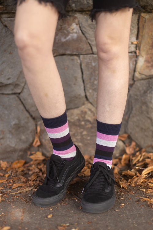 Pride Stripes Cotton Crew Socks