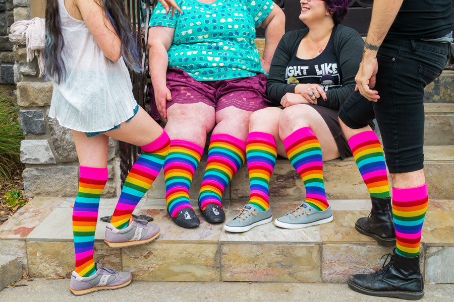 Gilbert-Baker Rainbow Pride Stripes Knee High Socks