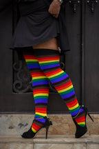 Philly Rainbow Thigh High Socks