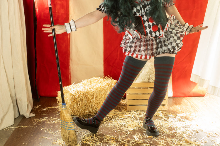 Longer Ringmaster Stripes Extraordinary Thigh High Socks
