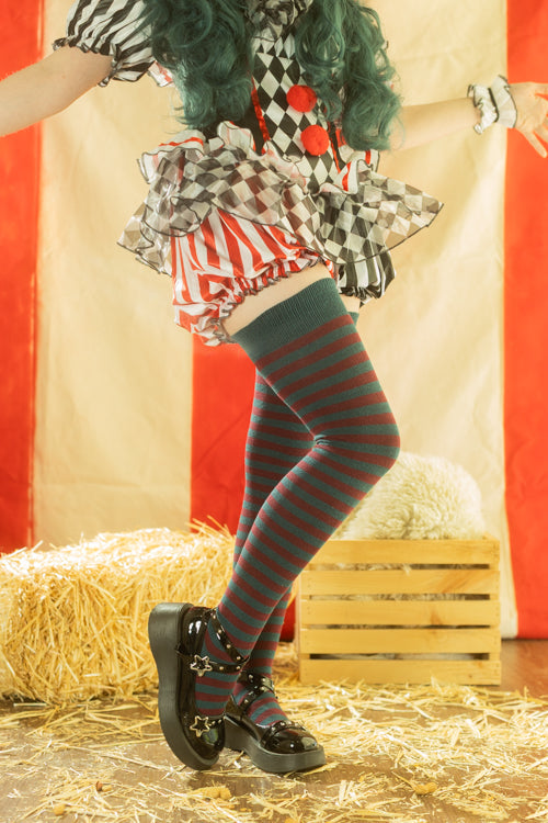 Longer Ringmaster Stripes Extraordinary Thigh High Socks