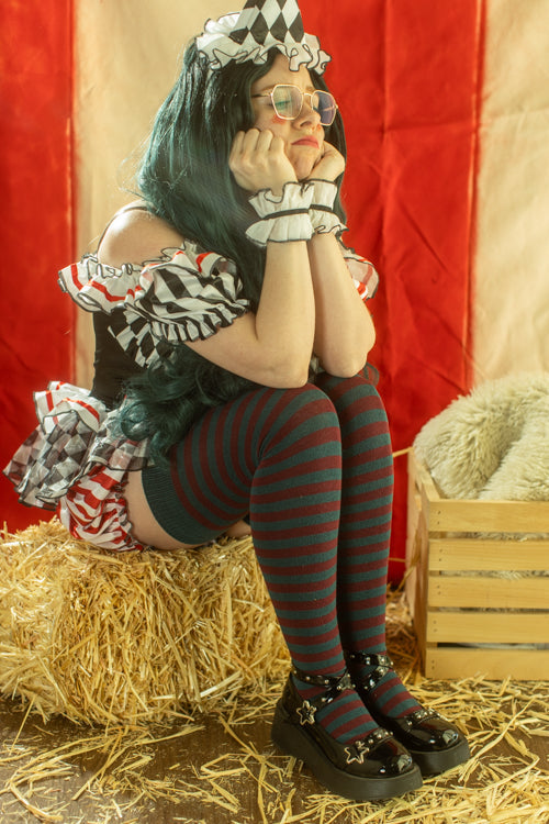 Longer Ringmaster Stripes Extraordinary Thigh High Socks