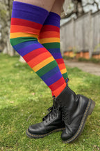 Radiant Rainbows Extraordinary Thigh High Socks