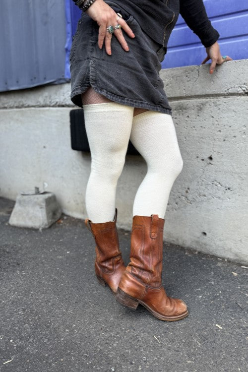 Vanilla Merino Wool Extraordinary Thigh High