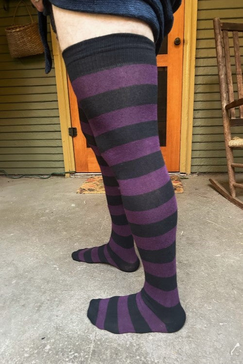 XL Foot Longer Striped Extraordinary Thigh High