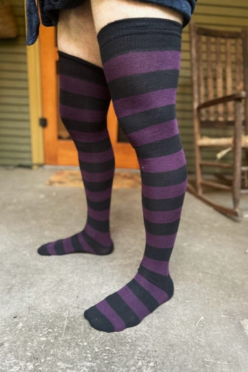 XL Foot Longer Striped Extraordinary Thigh High