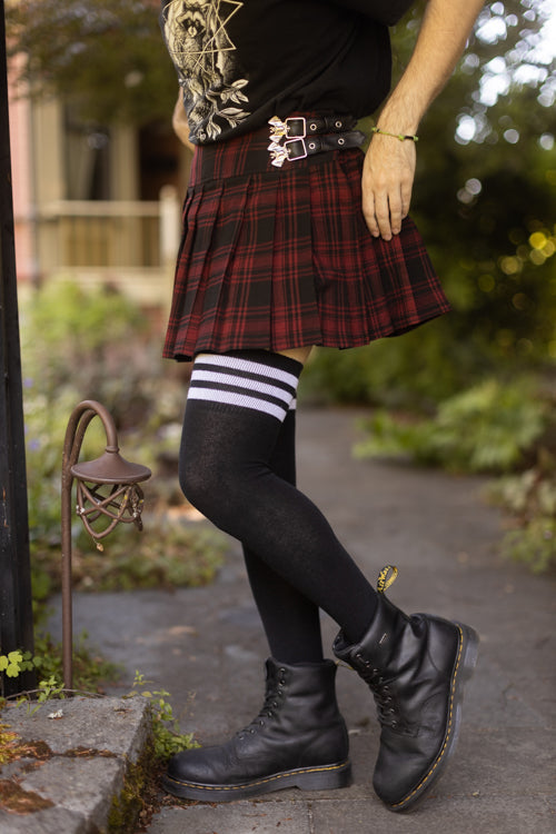 XL Foot Cotton Top-Striped Extraordinary Thigh High