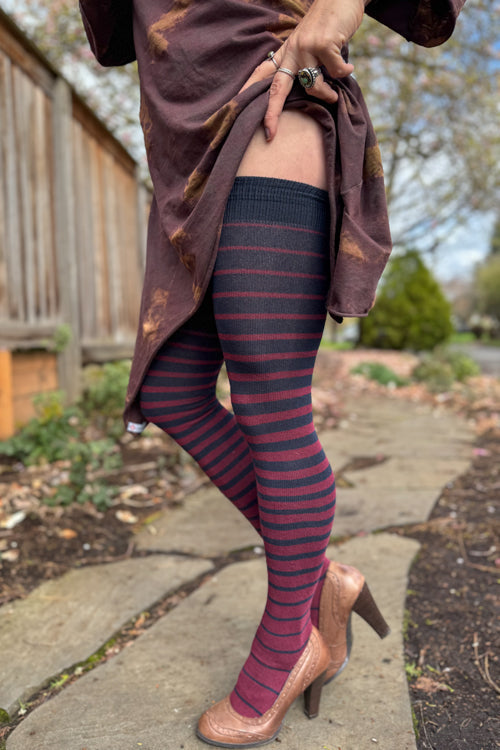 Longer Gradient Stripe Extraordinary Thigh High