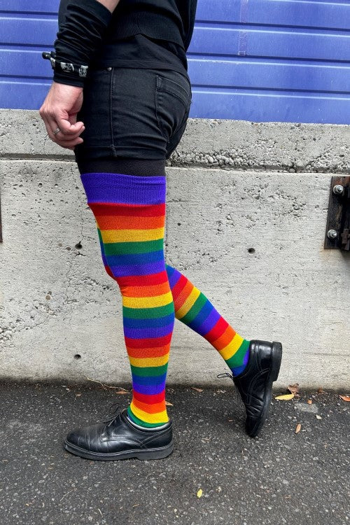 XL Foot Longer Radiant Rainbow Extraordinary Socks