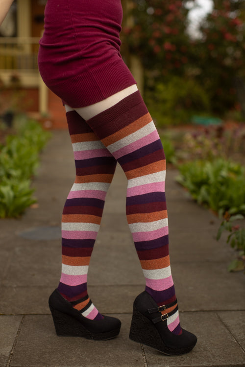 Pride Stripes Extraordinary Thigh High Socks