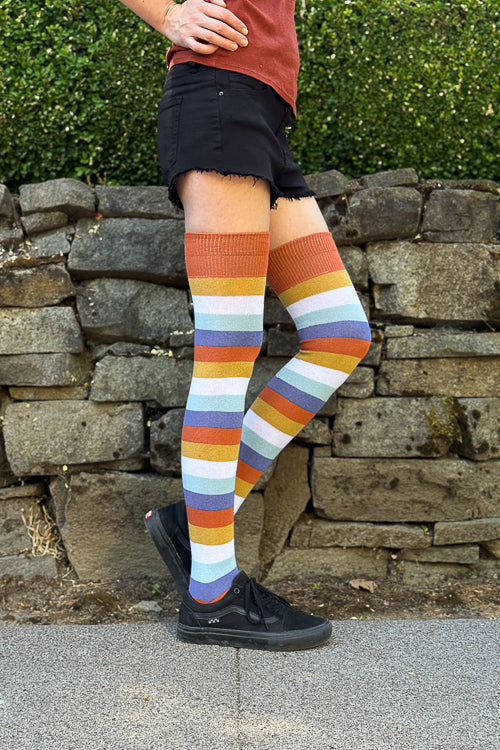 Pride Stripes Extraordinary Thigh High Socks