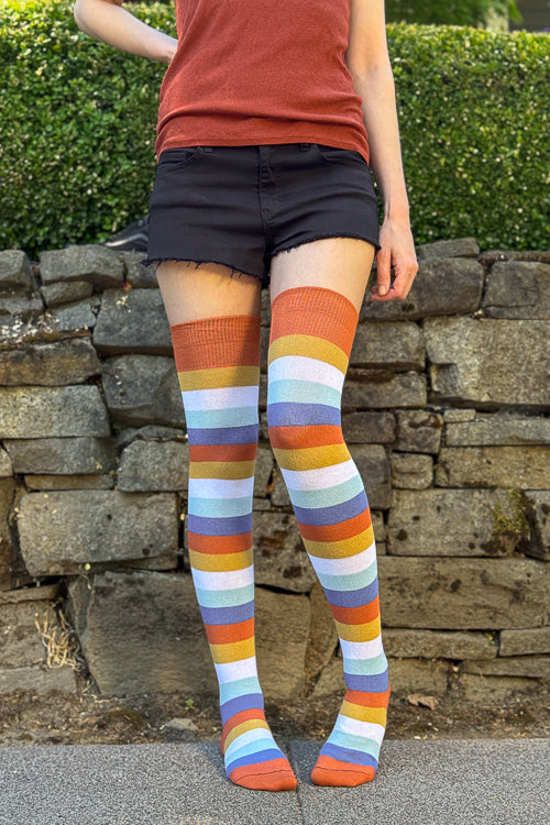 Pride Stripes Extraordinary Thigh High Socks
