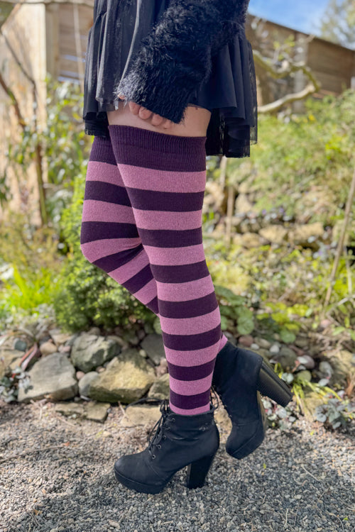 Longer Striped Extraordinary Thigh High Socks