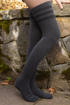 Longer Cotton Top-Striped Extraordinary Thigh High