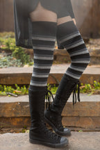 Longer Portland Stripes Extraordinary Thigh High Socks