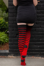 Acrylic Gradient Stripes Extraordinary Thigh High