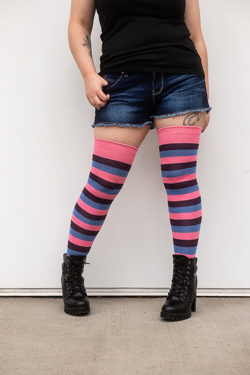 Oops! Not-So-Bi Pride Stripes Extraordinary Thigh High