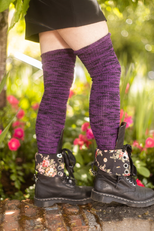 Dark Magic Marled Thigh High Socks