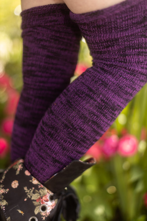 Dark Magic Marled Thigh High Socks