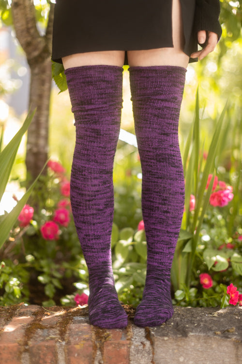 Dark Magic Marled Thigh High Socks