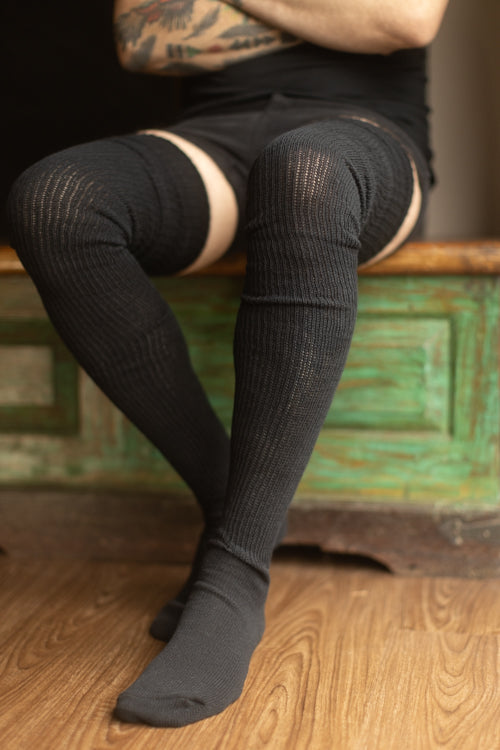 Larger Footed Long Cuffable Scrunchable Socks
