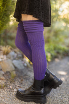 M45 Ribbed Thigh High with Roll Top