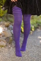 M45 Ribbed Thigh High with Roll Top