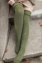M45 Ribbed Thigh High with Roll Top