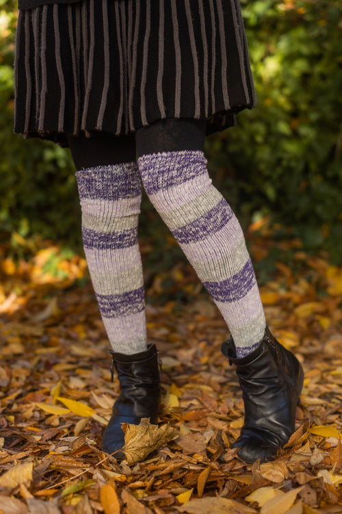 Marled Stripe Knee Socks