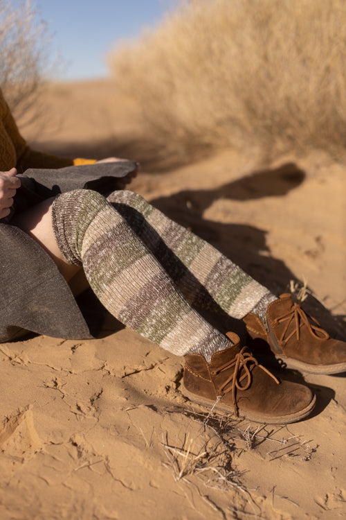 Marled Stripe Knee Socks