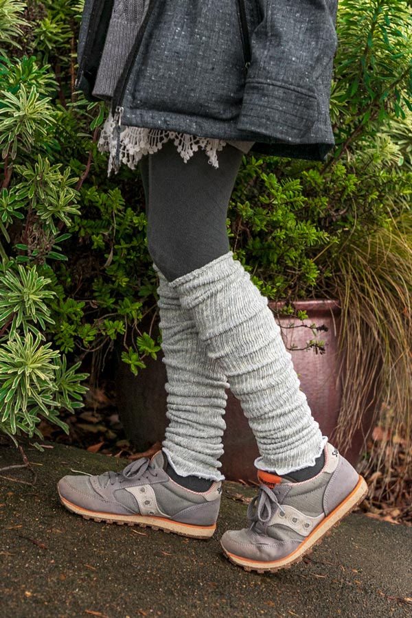 Marled Scrunchable Leg Warmer - Grey