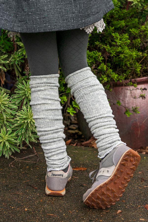 Marled Scrunchable Leg Warmer - Grey