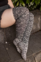 Marled Scrunchable Thigh High Socks