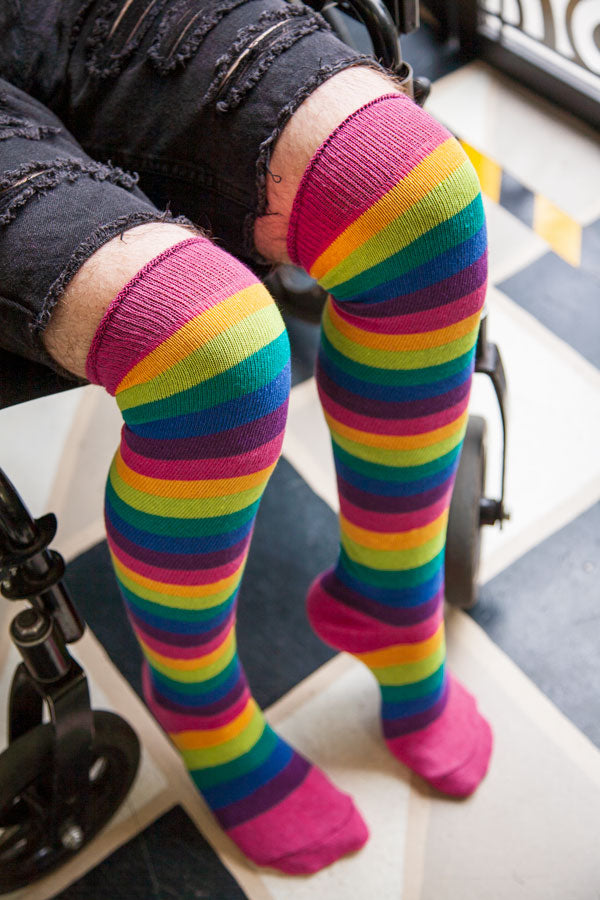 Rainbow Dreams Knee Socks - Bright Rainbow
